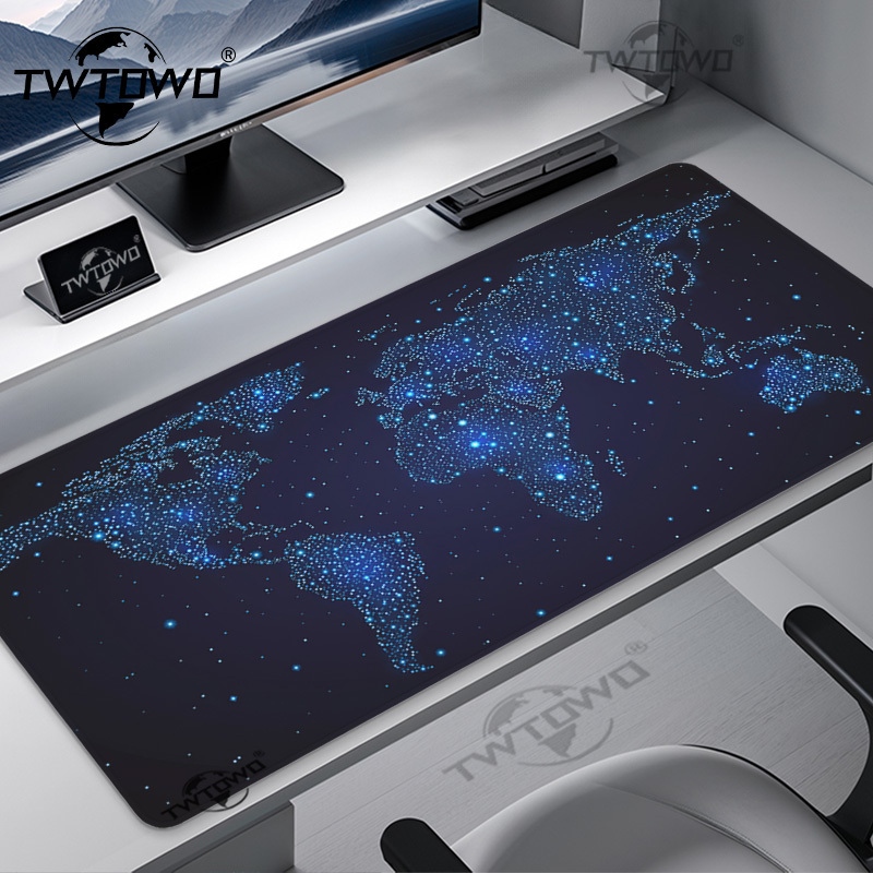 Custom Night Sky - マウスパッド、夜空と銀河をモチーフにしたゲーマー向け、XLサイズ、大型、カスタムデザイン、家庭用、XXLサイズ、天然ゴム製、オフィス用、滑り止め加工