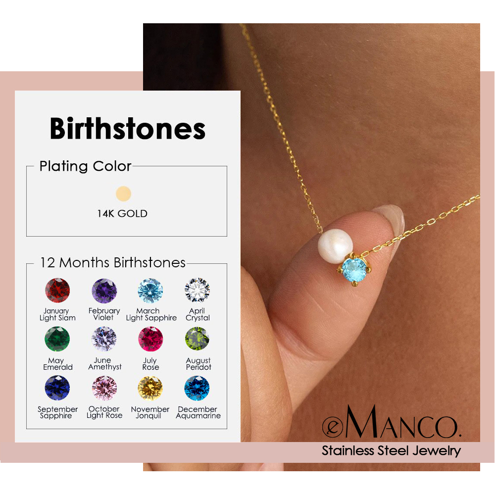 EMANCO ファッション イミテーションパール ジルコンペ - Birth Flower Necklace のレビューと価格