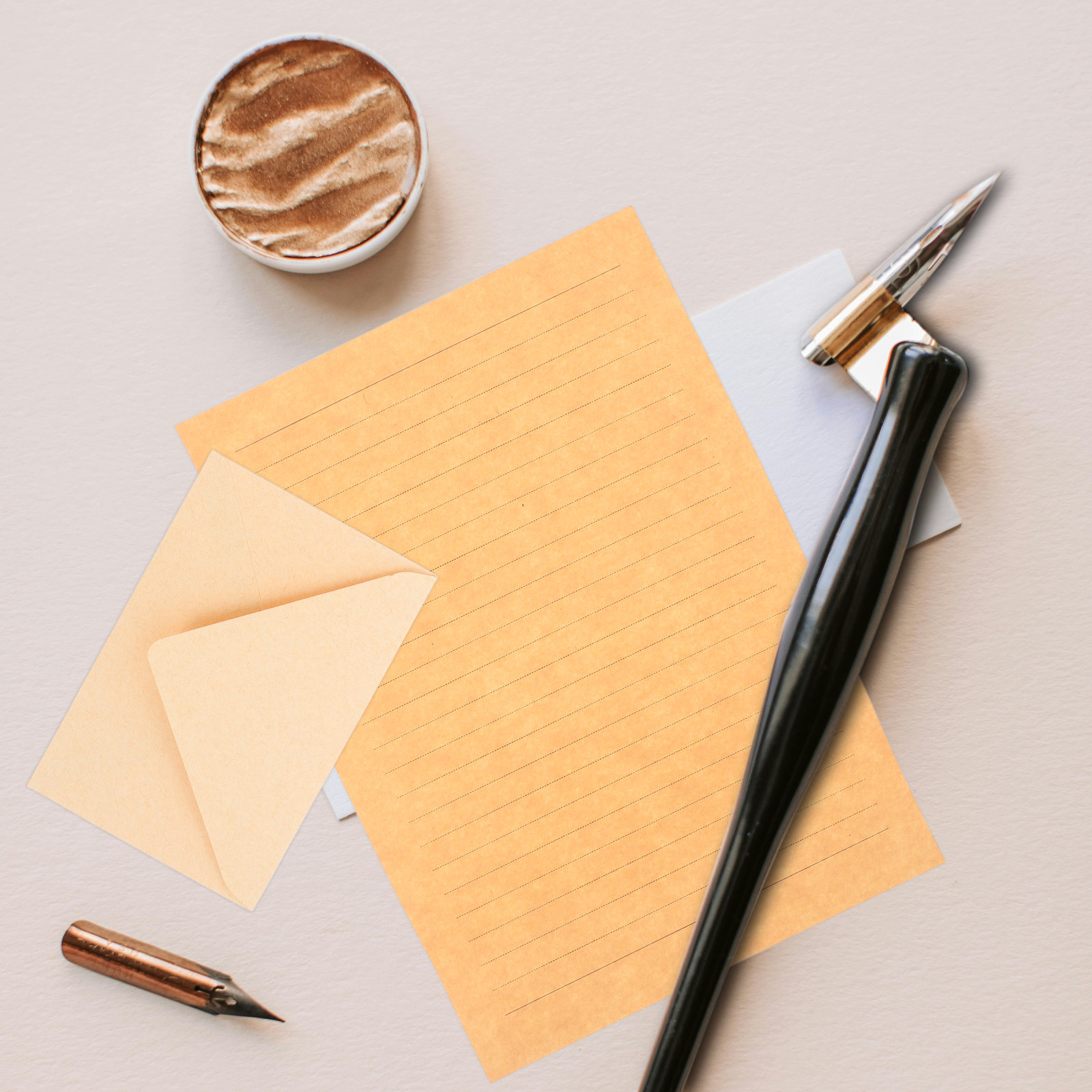 1セット：洗練されたヴィンテージ風のレターセット。罫線入りの - Wax Seal Letter Kit のレビューと価格