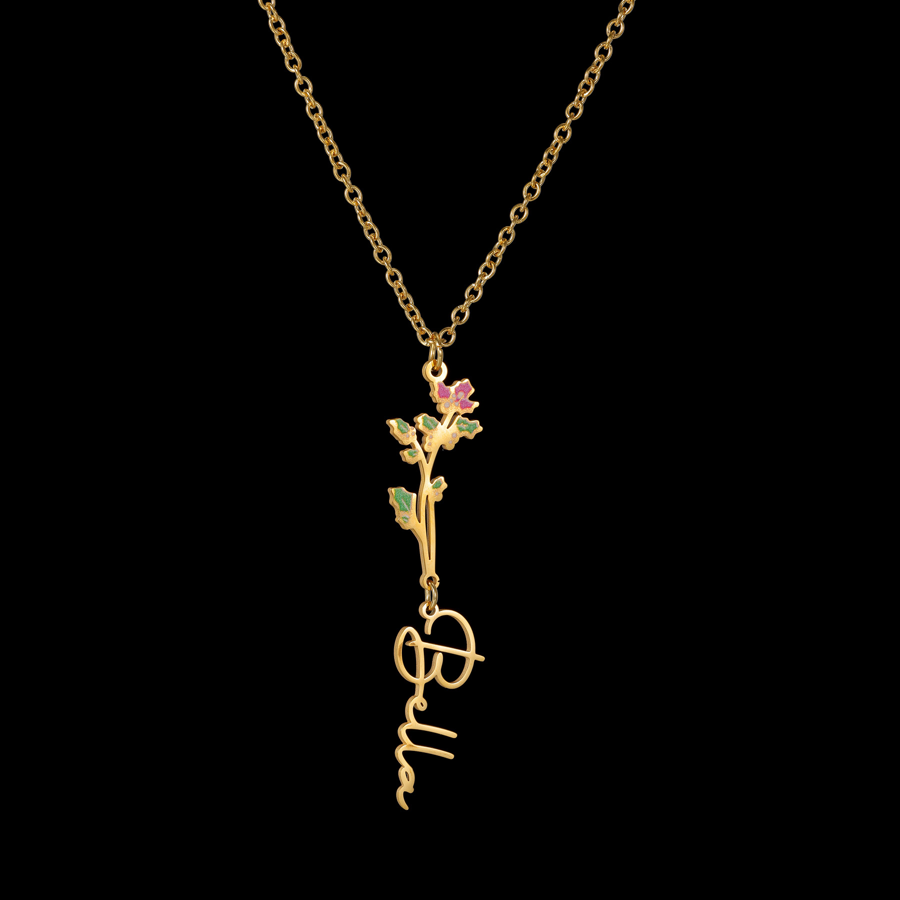 Acheerup カスタムネームネックレス 女性用 パーソナ - Birth Flower Necklace のレビューと価格