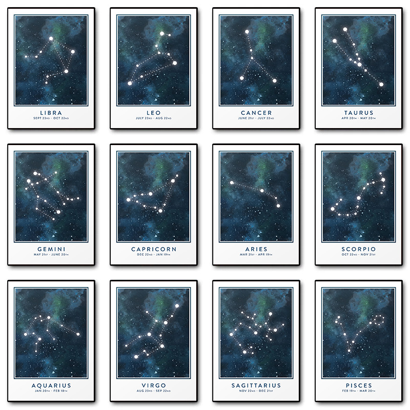占星術スターサイン星座牡羊座水瓶座山羊座蠍座ポスター壁アート - Custom Star Map のレビューと価格